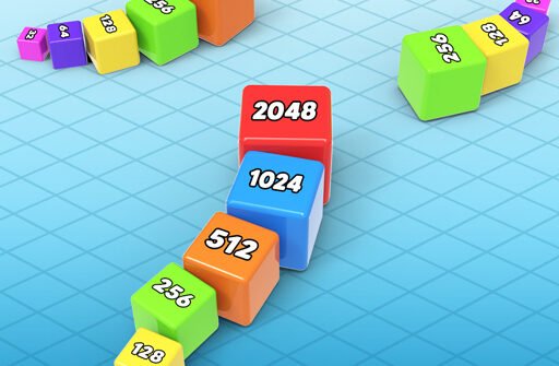 Snake 2048.io – Merge Cubes & Grow Your Snake in a 3D Arena